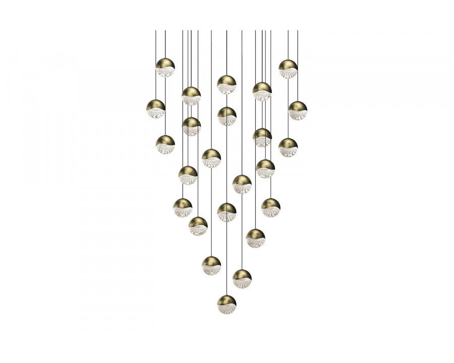 Sonneman Grapes LED Chandelier - Brass Finish, 24-Light Medium, Round Canopy