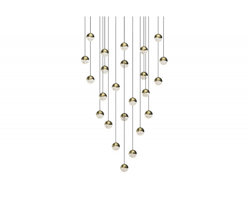 Sonneman Grapes LED Chandelier - Brass Finish, 24-Light Small, Round Canopy