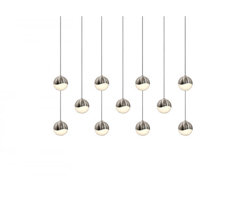 Sonneman Grapes LED Chandelier - Satin Nickel, 11-Light Small, Square Canopy