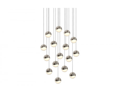 Sonneman Grapes LED Chandelier - Satin Nickel, 16-Light Medium, Square Canopy