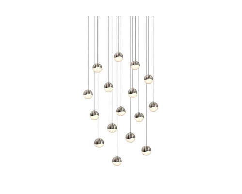 Sonneman Grapes LED Chandelier - Satin Nickel, 16-Light Small, Square Canopy