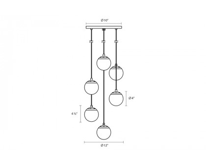 Sonneman Champagne Bubbles LED Chandelier - Polished Chrome, 6-Light