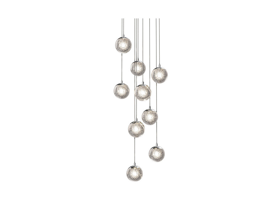 Sonneman Champagne Bubbles LED Chandelier - Polished Chrome, 9-Light