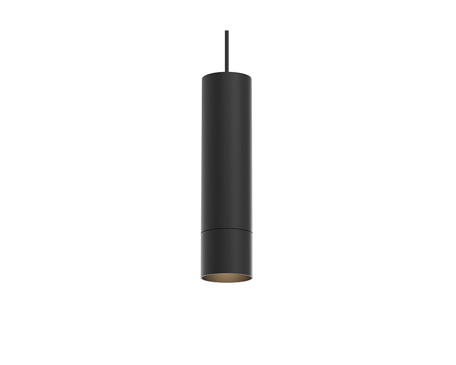 Sonneman ALC LED Pendant - Satin Black, 3" Small with 20" Cord, 25 Narrow Flood Lens, Snoot Trim