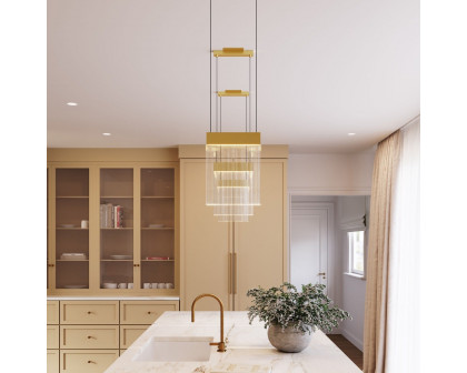 Sonneman V Panels Single Pendant - Pendant, Brass Finish