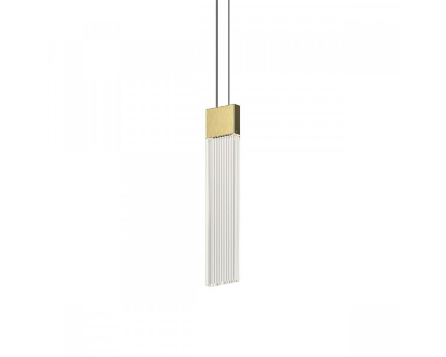 Sonneman V Panels Single Pendant - Thin Pendant, Brass Finish