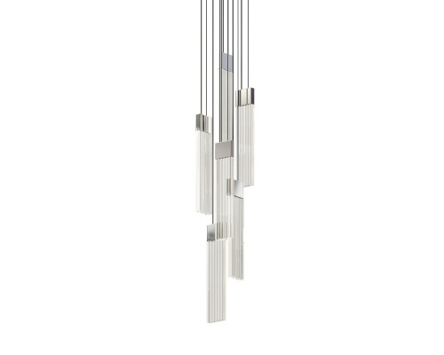 Sonneman V Panels Chandelier - 6 Light Thin, Polished Chrome