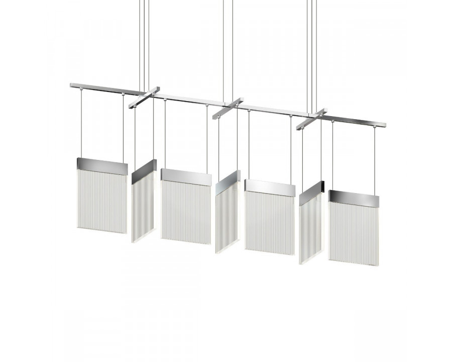 Sonneman V Panels Chandelier - Bar, Polished Chrome