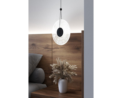 Sonneman Meclisse LED Single Pendant - Satin Black, 1-Light, Clear Glass