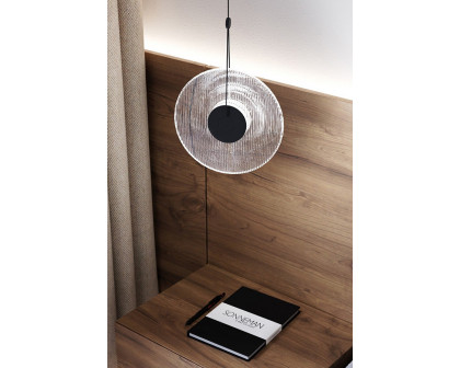 Sonneman Meclisse LED Single Pendant - Satin Black, 1-Light, Clear Glass