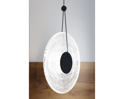 Sonneman Meclisse LED Single Pendant - Satin Black, 1-Light, Clear Glass