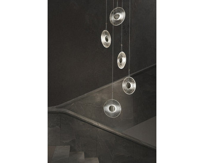 Sonneman Meclisse LED Chandelier - Satin Black, 3-Light, Clear Glass