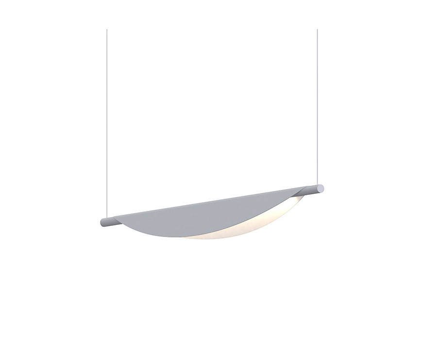 Sonneman Tela LED Pendant - Dove Gray, Single Pendant