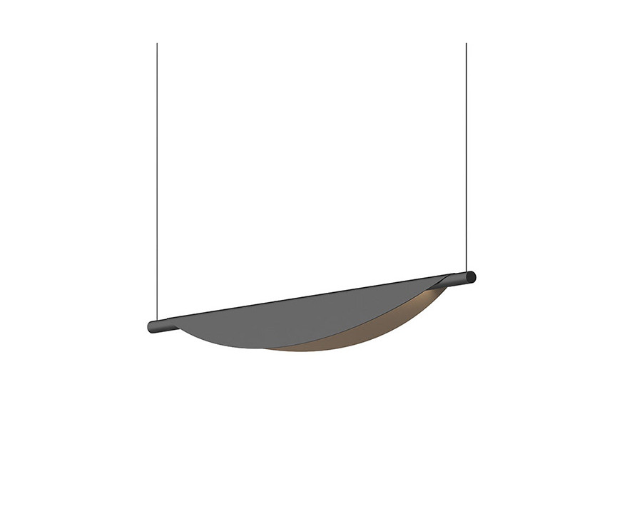 Sonneman Tela LED Pendant - Satin Black, Single Pendant