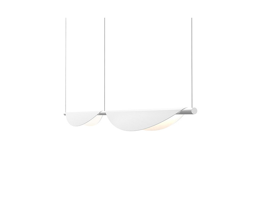 Sonneman Tela LED Pendant - Satin White, Double Pendant