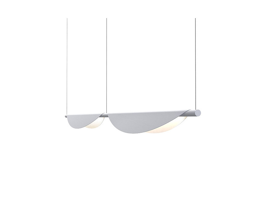 Sonneman Tela LED Pendant - Dove Gray, Double Pendant