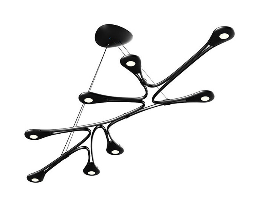 Sonneman Abstraction LED Pendant - Satin Black, Linear