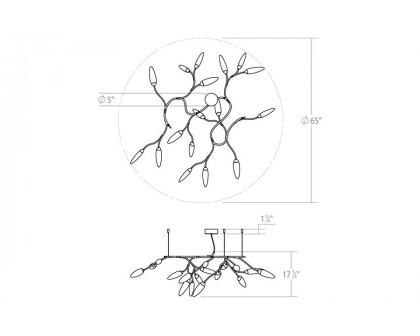 Sonneman Vines Semi-Flush Mount - Satin White