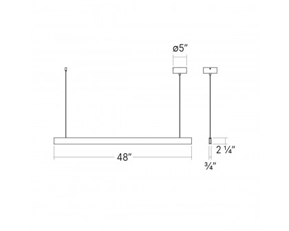 Sonneman Lithe 2-Sided Pendant - 4', Natural Anodized