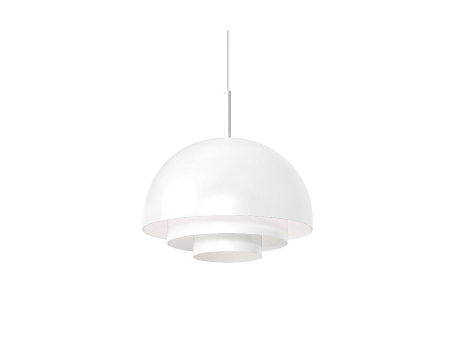 Sonneman Modern Tiers Pendant - Satin White, 12", Dome