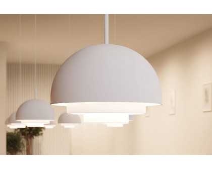 Sonneman Modern Tiers Pendant - Satin White, 12", Dome