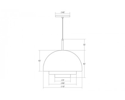 Sonneman Modern Tiers Pendant - Satin White, 12", Dome