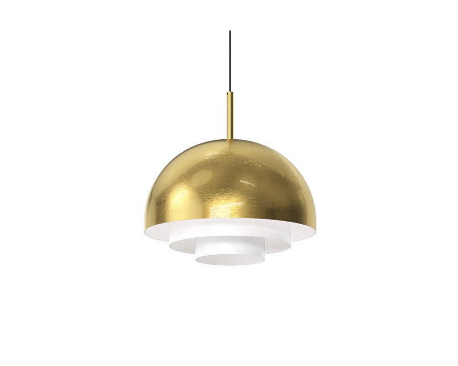 Sonneman Modern Tiers Pendant - Painted Brass, 12", Dome