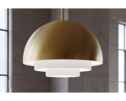 Sonneman Modern Tiers Pendant - Painted Brass, 12", Dome