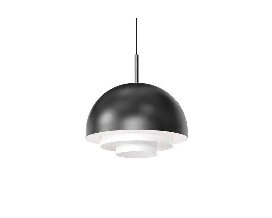 Sonneman Modern Tiers Pendant - Satin Black, 12", Dome