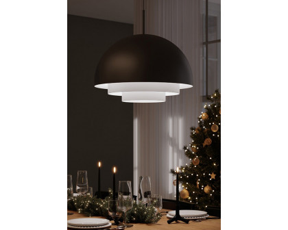 Sonneman Modern Tiers Pendant - Satin Black, 12", Dome