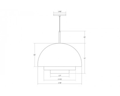 Sonneman Modern Tiers Pendant - Satin White, 16", Dome