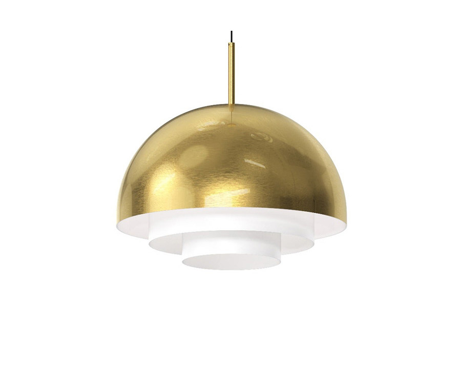 Sonneman Modern Tiers Pendant - Painted Brass, 16", Dome