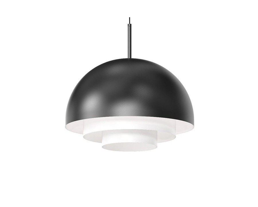 Sonneman Modern Tiers Pendant - Satin Black, 16", Dome