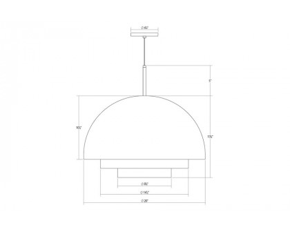 Sonneman Modern Tiers Pendant - Satin White, 20", Dome