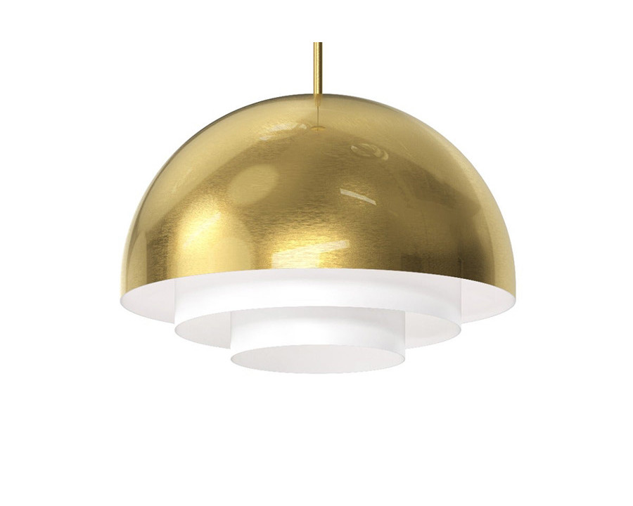 Sonneman Modern Tiers Pendant - Painted Brass, 20", Dome