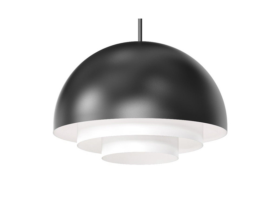 Sonneman Modern Tiers Pendant - Satin Black, 20", Dome