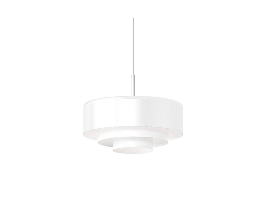 Sonneman Modern Tiers Pendant - Satin White, 12", Flat