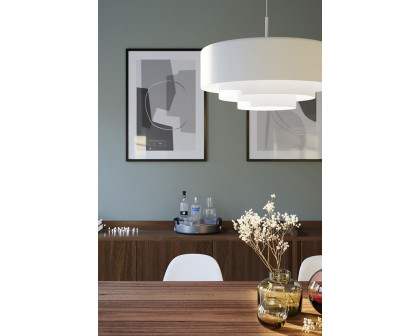 Sonneman Modern Tiers Pendant - Satin White, 12", Flat