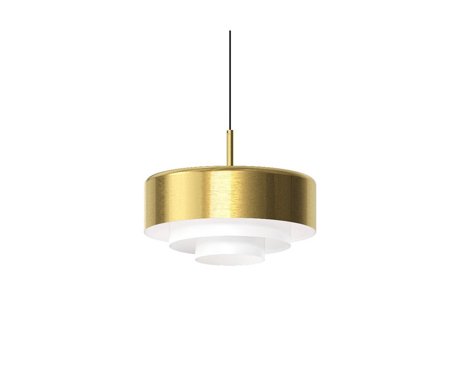 Sonneman Modern Tiers Pendant - Painted Brass, 12", Flat