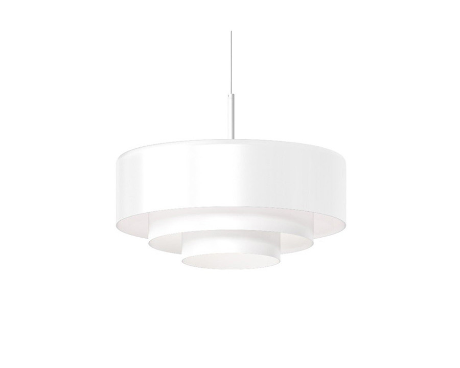 Sonneman Modern Tiers Pendant - Satin White, 16", Flat