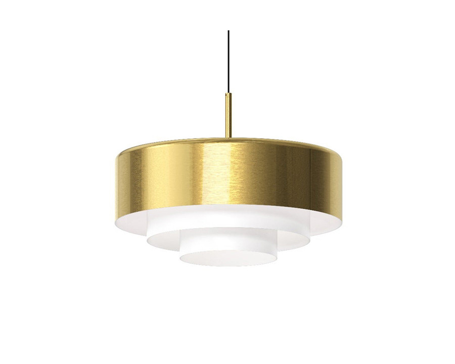 Sonneman Modern Tiers Pendant - Painted Brass, 16", Flat