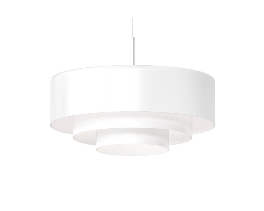 Sonneman Modern Tiers Pendant - Satin White, 20", Flat