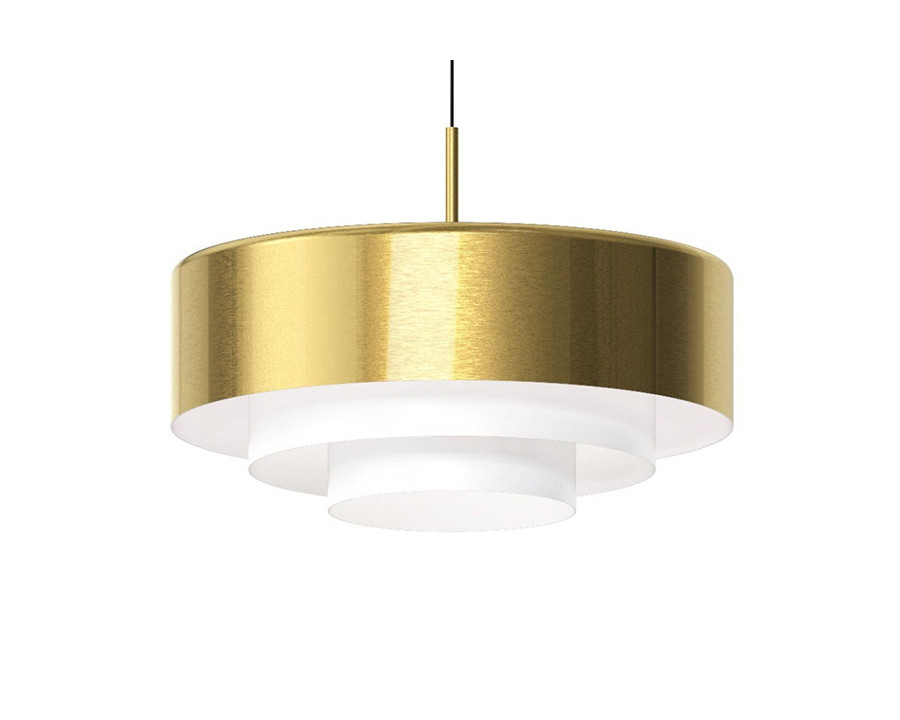 Sonneman Modern Tiers Pendant - Painted Brass, 20", Flat