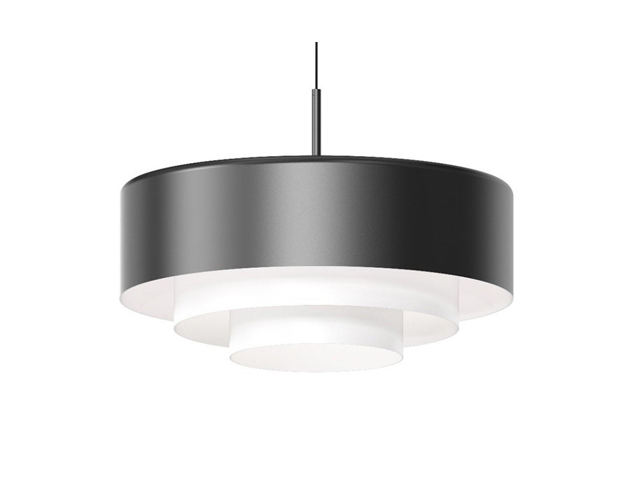 Sonneman Modern Tiers Pendant - Satin Black, 20", Flat