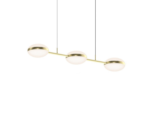 Sonneman Pillows Chandelier - 3-Light Linear Chandelier, Brass Finish