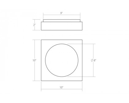 Sonneman Vuoto LED Mount - Satin White, 10"