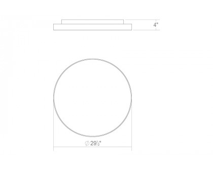 Sonneman Pi LED Surface Mount - Satin Black, 30", 3000K