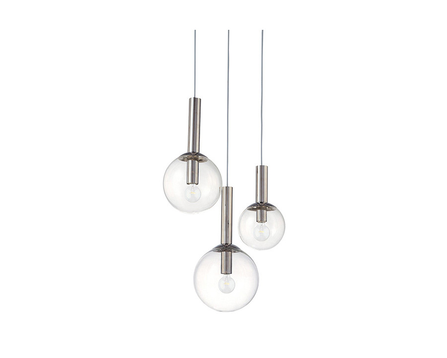 Sonneman Bubbles Chandelier - Polished Nickel, 3-Light