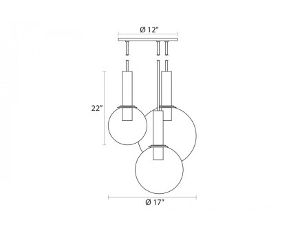 Sonneman Bubbles Chandelier - Polished Nickel, 3-Light