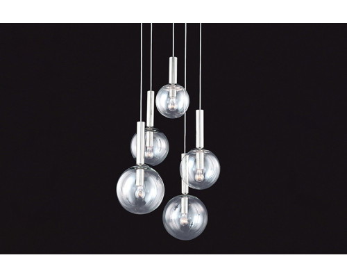 Sonneman Bubbles Chandelier - Polished Nickel, 5-Light